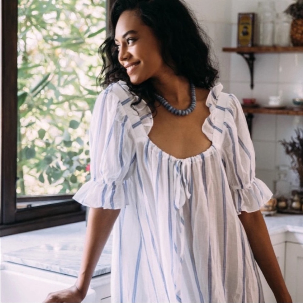 COPY - ISO STONE COLD FOX BLUE STRIPE BABYDOLL GOWN